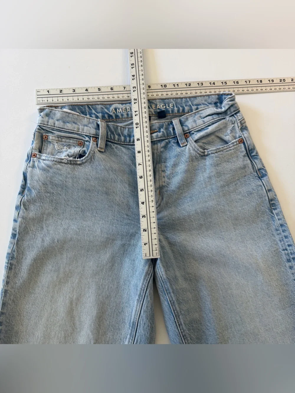 American Eagle Jeans Womens 4 Barrel Leg Light Wash High Rise